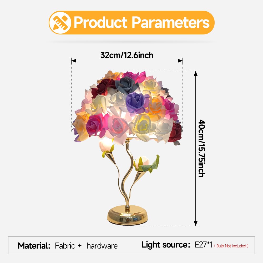 Multi‑color Rose Bouquet Table Lamp