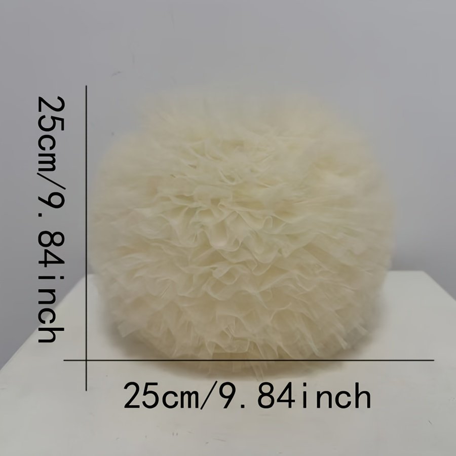 Cream‑style gauze pleated spherical lampshade, soft fluffy gauze lampshade, spherical lampshade shell for wedding‑atmosphere lighting fixtures