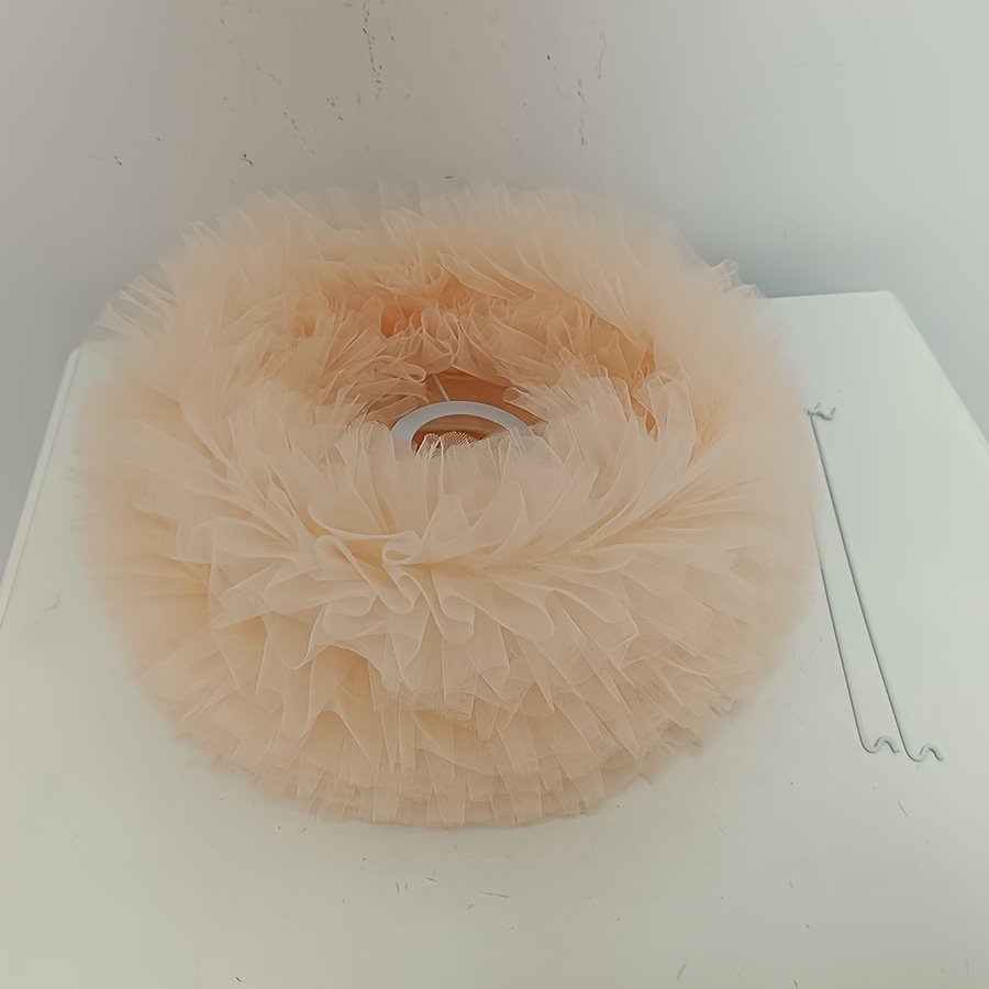 Cream‑style gauze pleated spherical lampshade, soft fluffy gauze lampshade, spherical lampshade shell for wedding‑atmosphere lighting fixtures