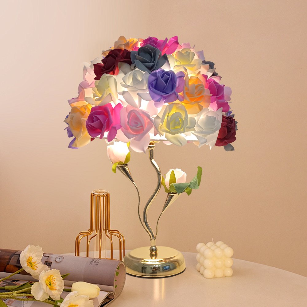 Multi‑color Rose Bouquet Table Lamp