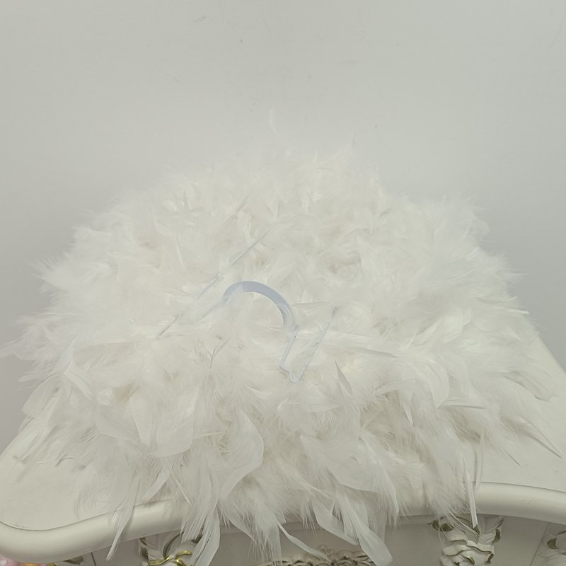 White badminton‑shaped lampshade, fluffy feather spherical chandelier shade, popular decorative lamp accessory for bedroom and dining room