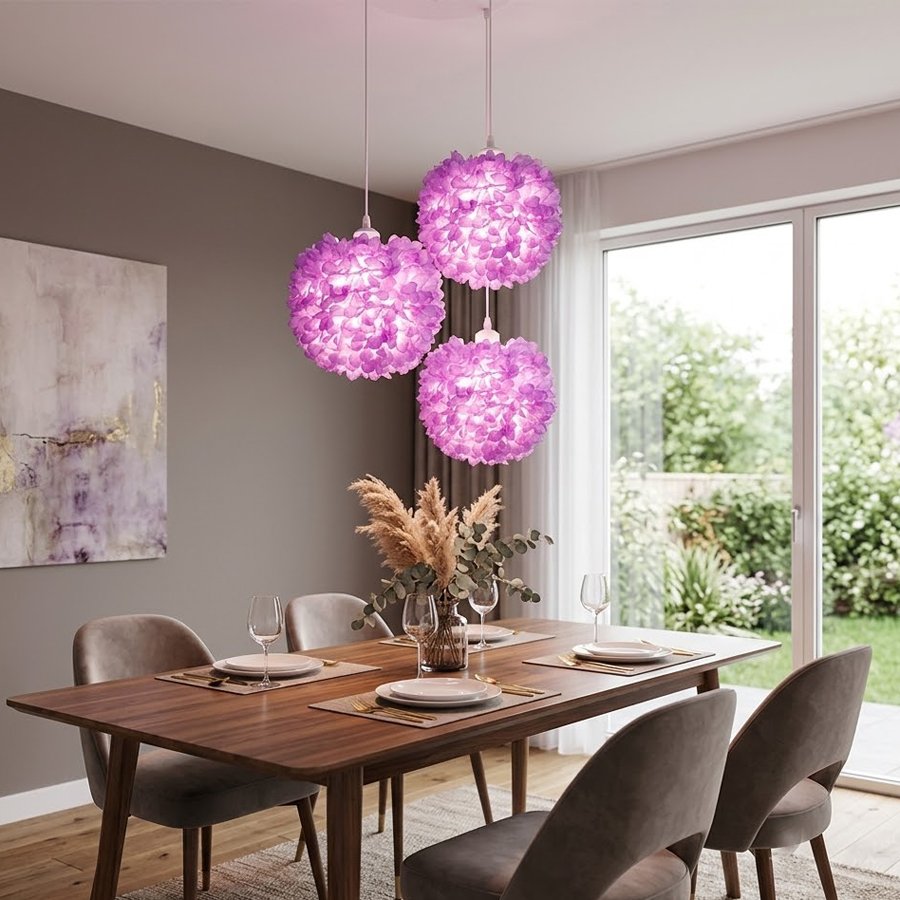 Warm and romantic spherical flower‑shaped lamp shade, aesthetic lamp shade for wedding and bedroom decoration, suitable for decorating venues of various styles