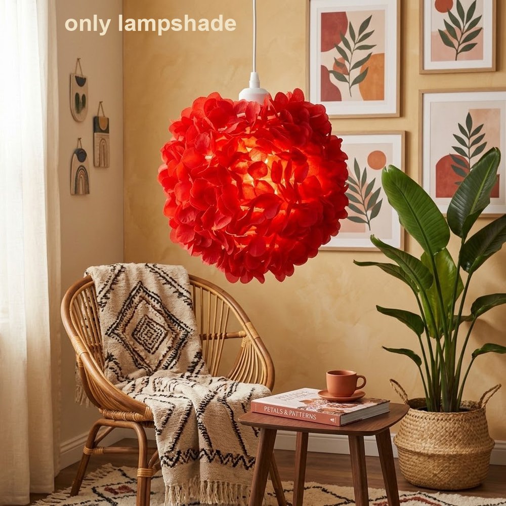 Handmade Floral Fabric Lampshade – Aesthetic Cottagecore & Coquette Table Lamp Shade Replacement. Romantic Pink/Yellow/White Floral Room Décor (Lampshade