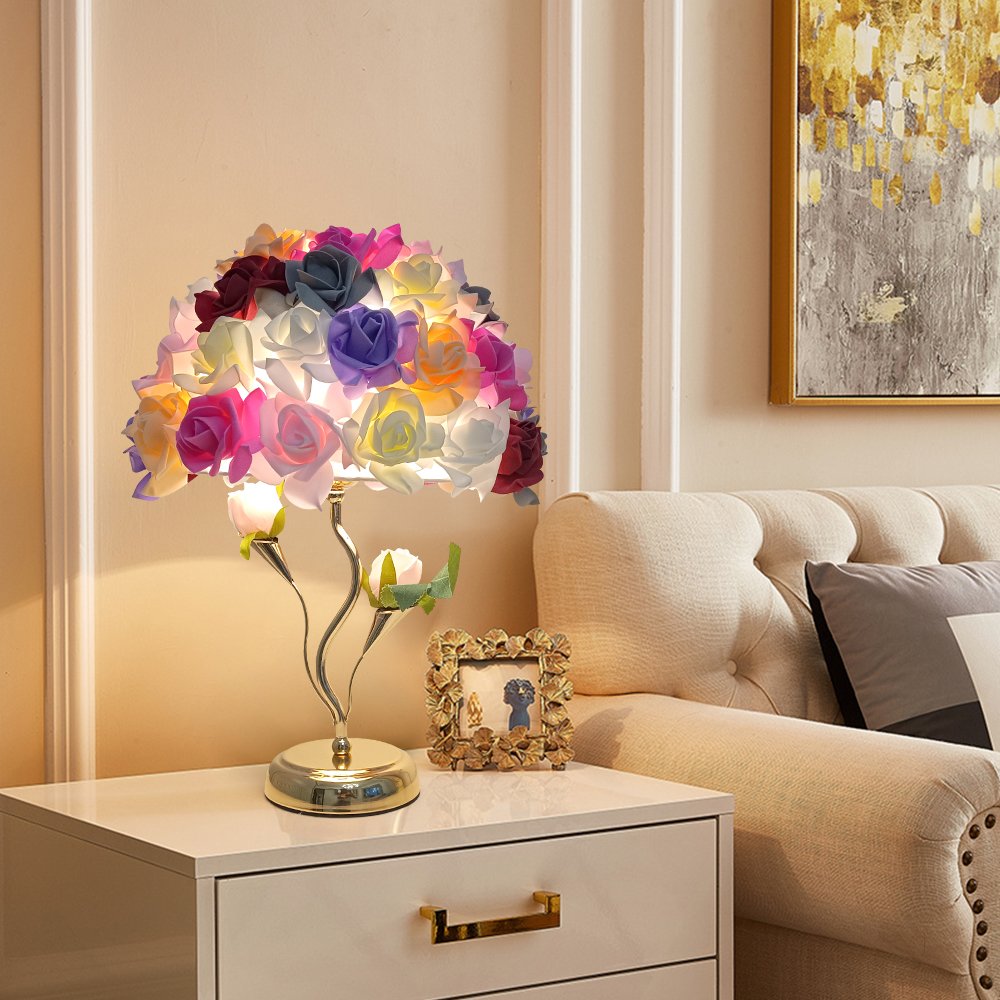 Multi‑color Rose Bouquet Table Lamp