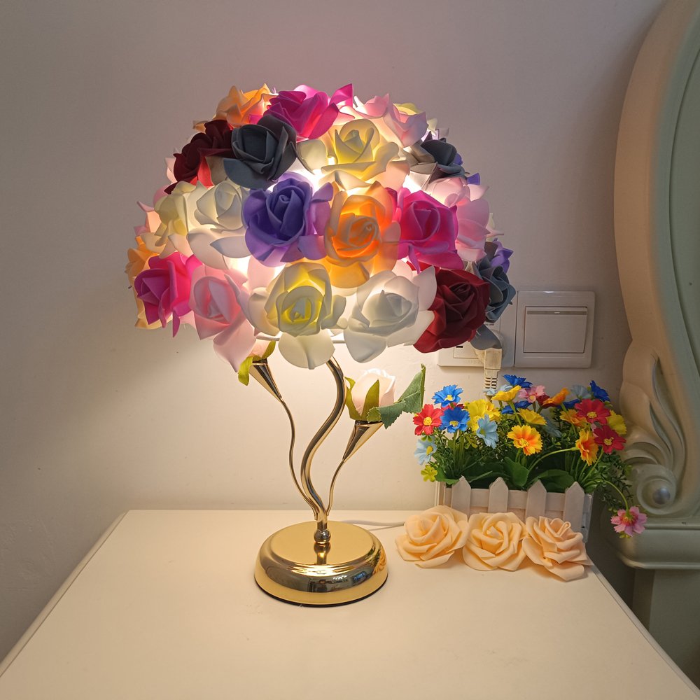 Multi‑color Rose Bouquet Table Lamp