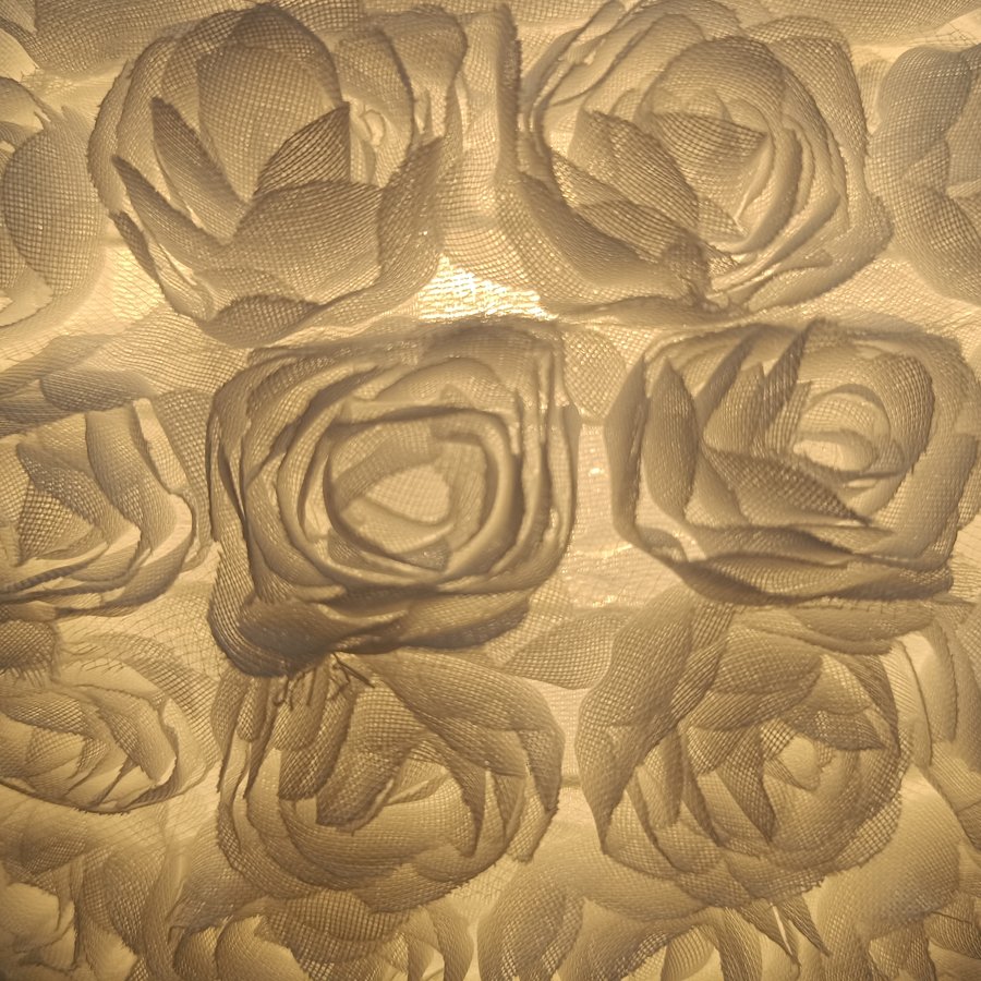 Warm and Romantic White & Taro‑Purple 3D Rose Sphere Fabric Lampshade, Replacement Lampshade Accessory for Girl‑Style Bedroom Pendant Lights and Table Lamps, Lampshade for Wedding Decorative Pendant Lights