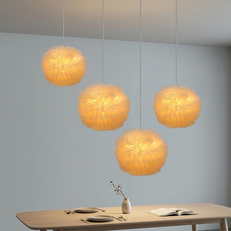 Cream‑style gauze pleated spherical lampshade, soft fluffy gauze lampshade, spherical lampshade shell for wedding‑atmosphere lighting fixtures