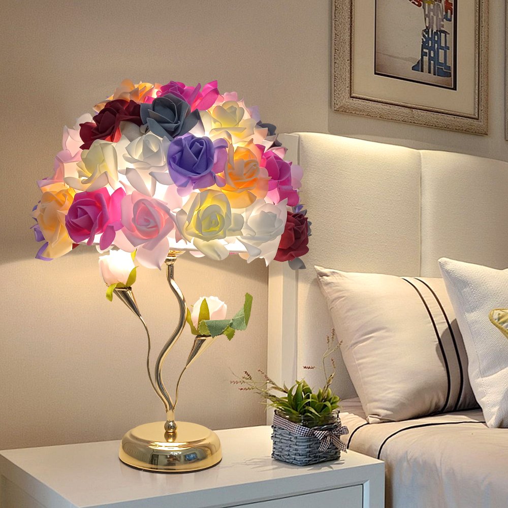 Multi‑color Rose Bouquet Table Lamp