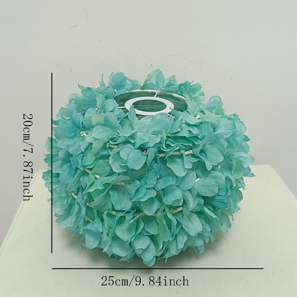 Forest‑style green hydrangea spherical lampshade, artificial flower ball lampshade, flower‑shade accessories for wedding & bedroom table lamps and chandeliers