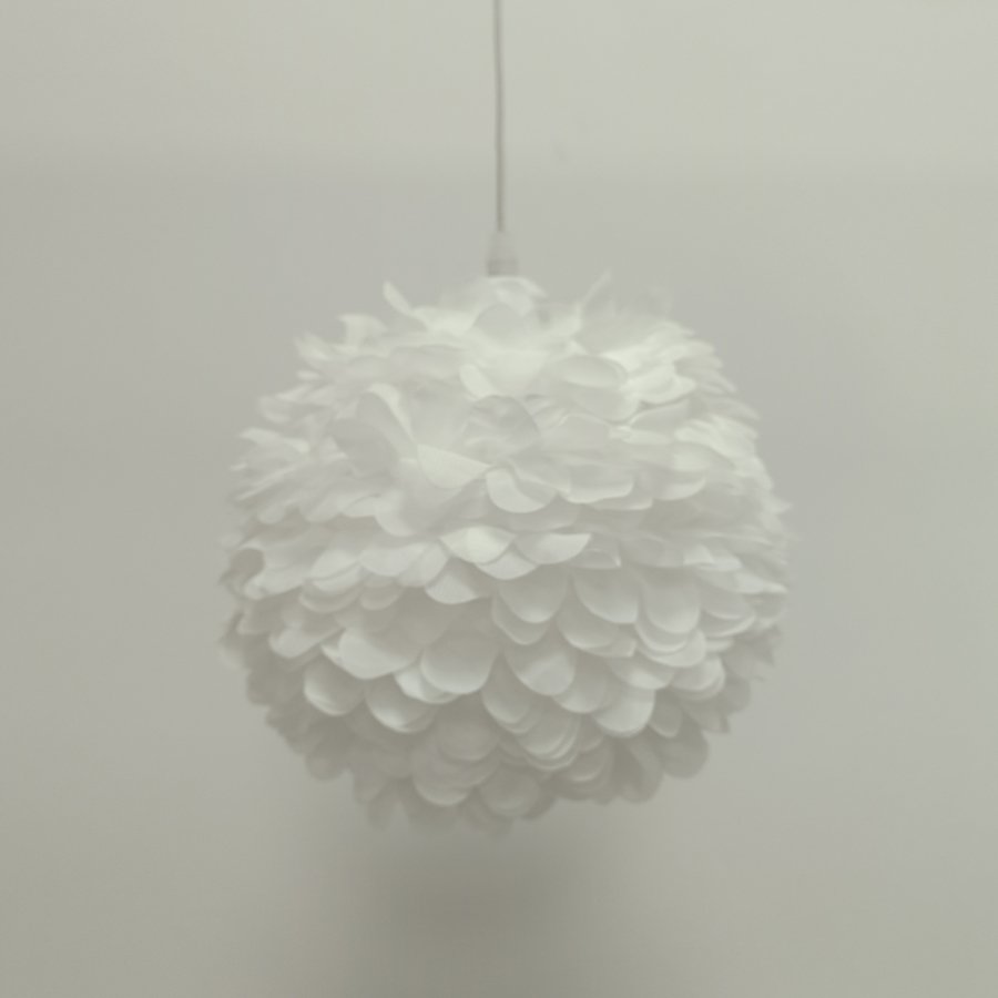 White Fabric Petal Sphere Lampshade, Romantic Flower Shaped Lamp Shade for Pendant Light Table Lamp Home Decor