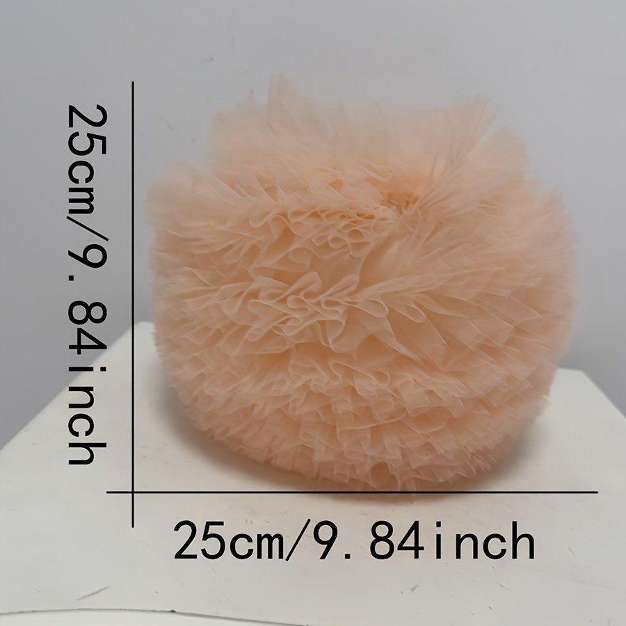 Cream‑style gauze pleated spherical lampshade, soft fluffy gauze lampshade, spherical lampshade shell for wedding‑atmosphere lighting fixtures