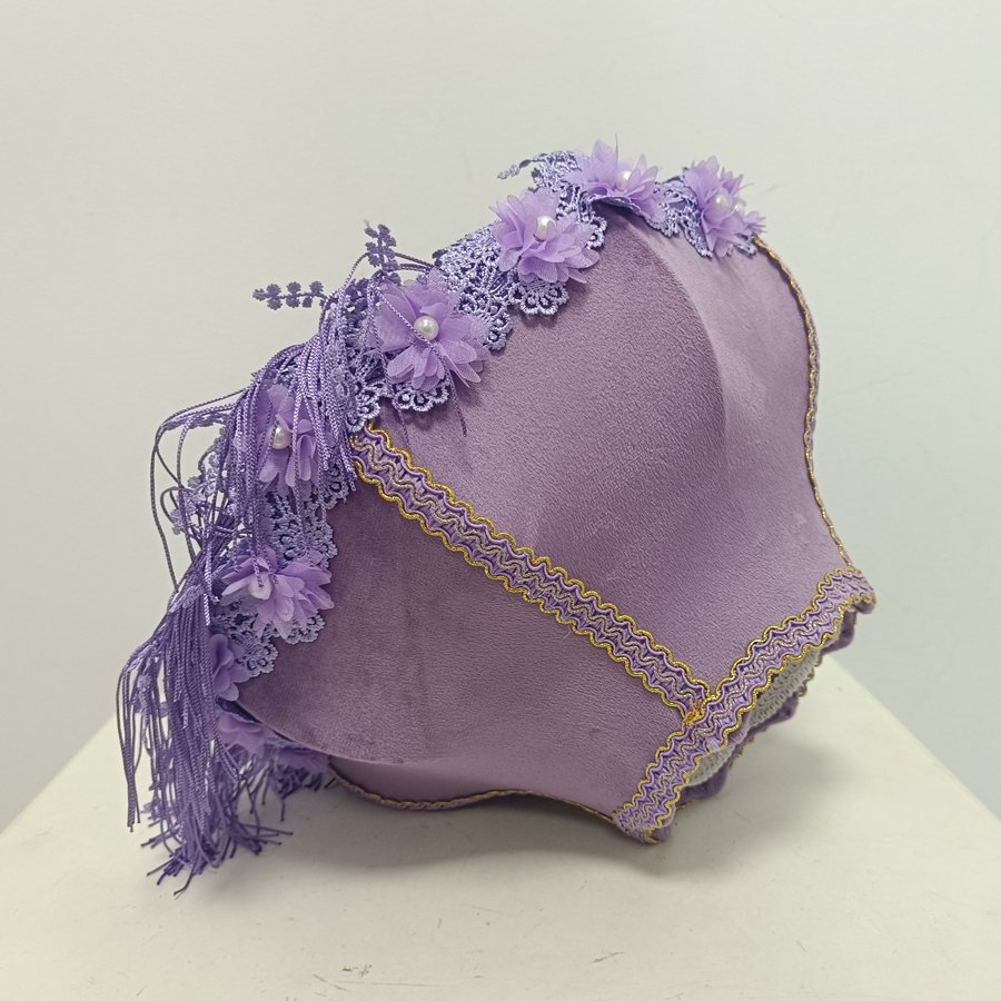 Purple Velvet Fabric Lampshade Flower Pearl Lace Purple Tassel Lamp Shade For Table Lamp Bedroom Vintage Home Decor