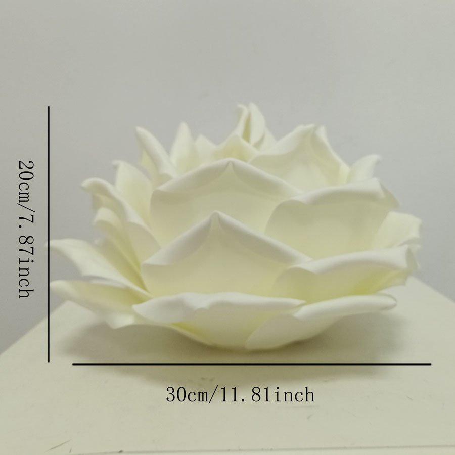 Pink‑white gradient large rose lampshade, 3D flower‑shaped lampshade, replacement shell for bedroom and wedding‑room table lamps and wall lamps, simulated large rose fabric lampshade, petal‑shaped lampshade