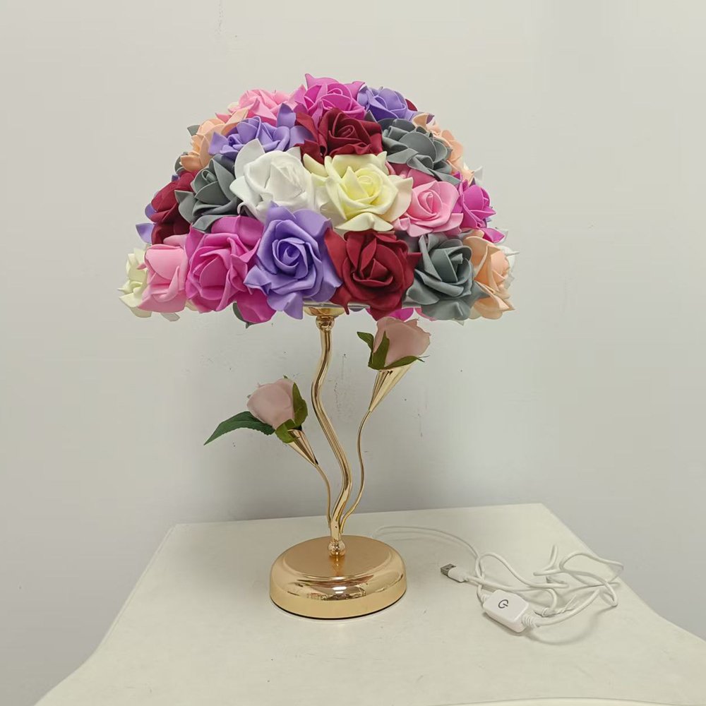 Multi‑color Rose Bouquet Table Lamp