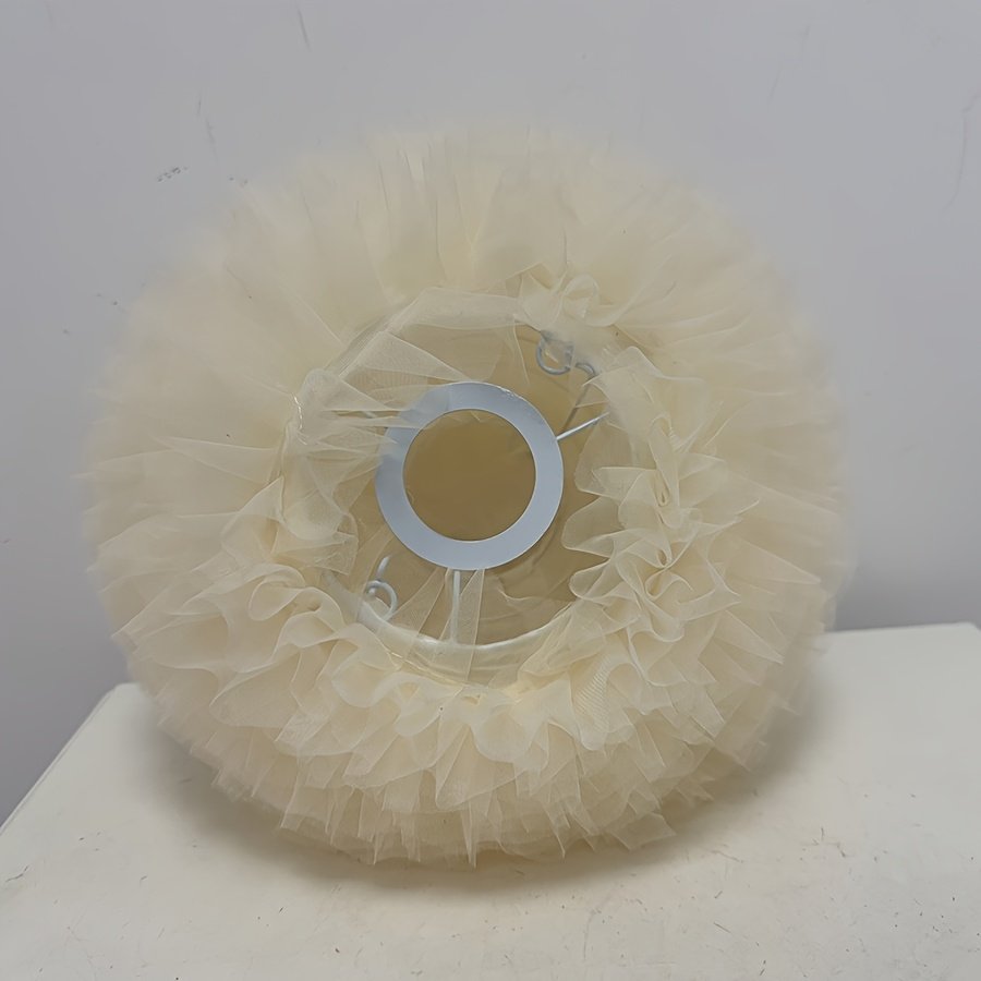Cream‑style gauze pleated spherical lampshade, soft fluffy gauze lampshade, spherical lampshade shell for wedding‑atmosphere lighting fixtures