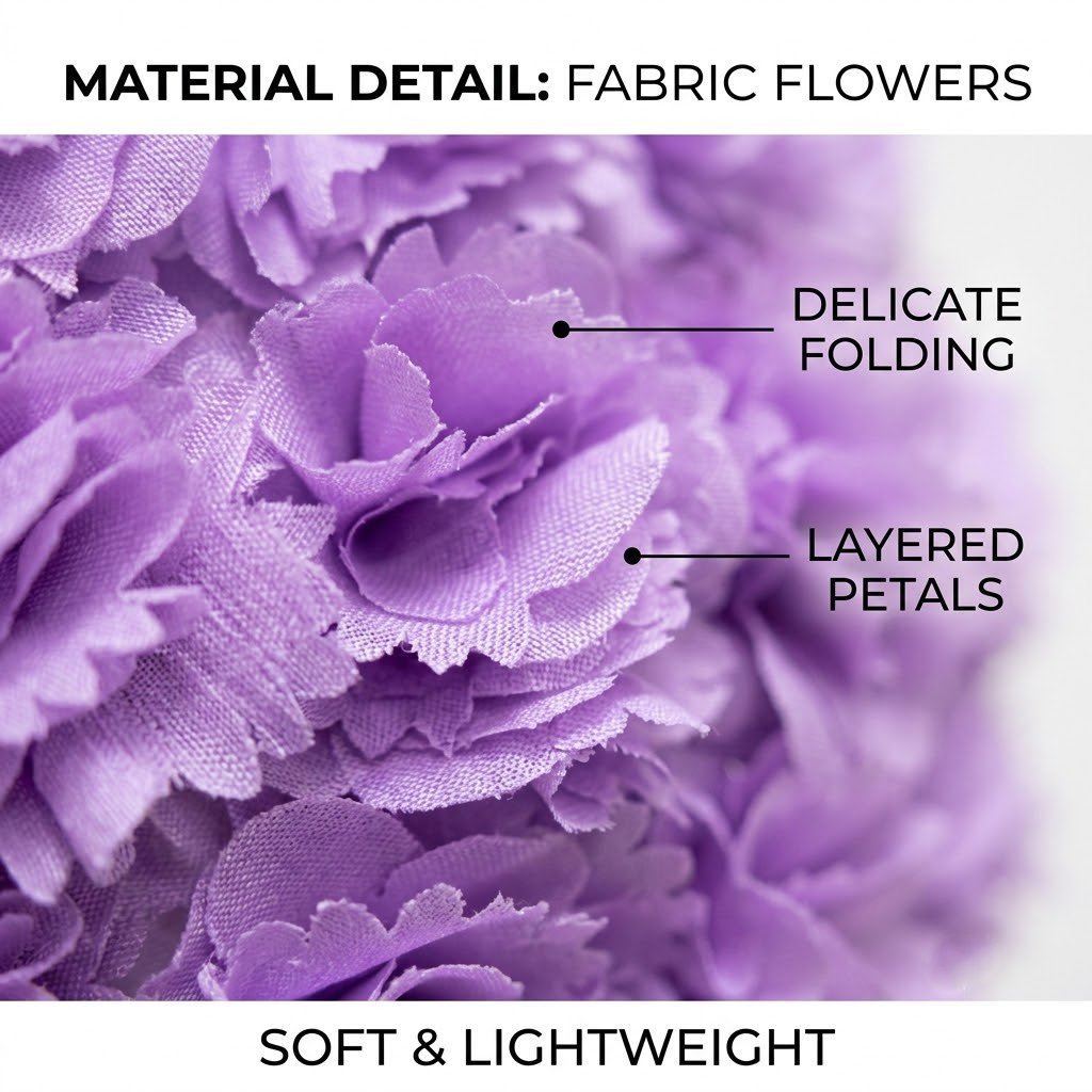 French Romantic Fabric Flower Lampshade, Cozy Aesthetic Pastel Purple/Pink Desk Light Shade Replacement, Dreamy Bedside Room Decor (Lampshade Only)