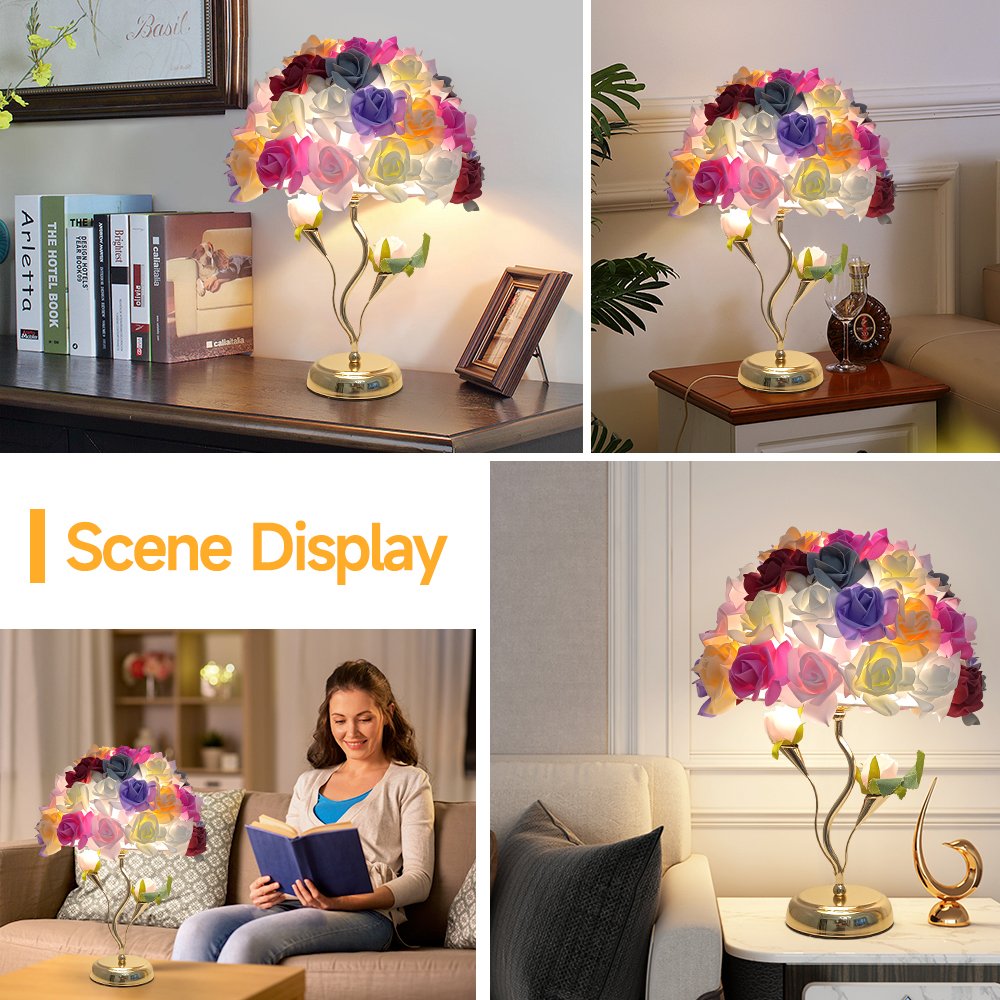 Multi‑color Rose Bouquet Table Lamp