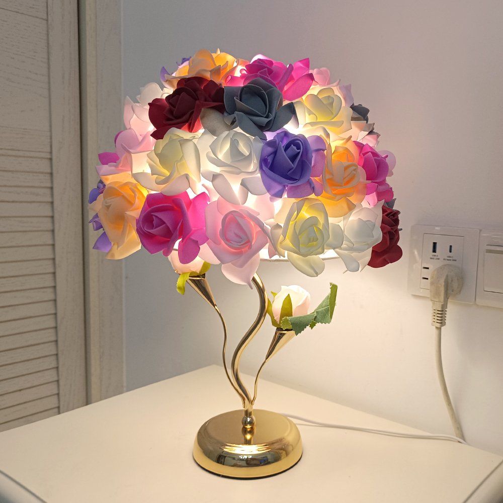 Multi‑color Rose Bouquet Table Lamp