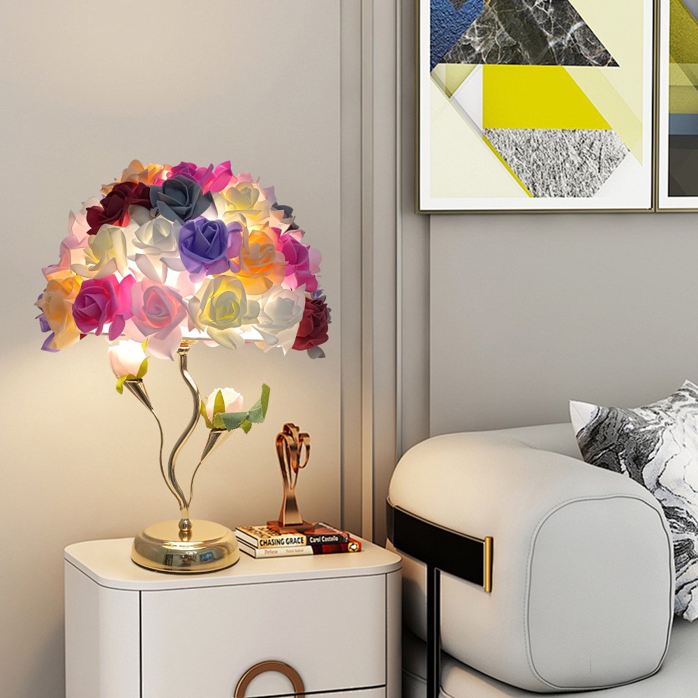 Multi‑color Rose Bouquet Table Lamp