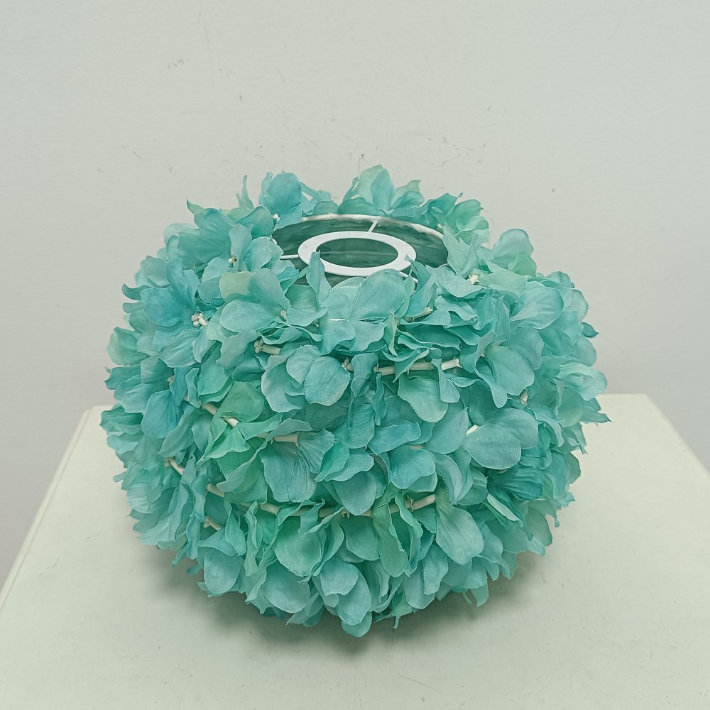 Forest‑style green hydrangea spherical lampshade, artificial flower ball lampshade, flower‑shade accessories for wedding & bedroom table lamps and chandeliers