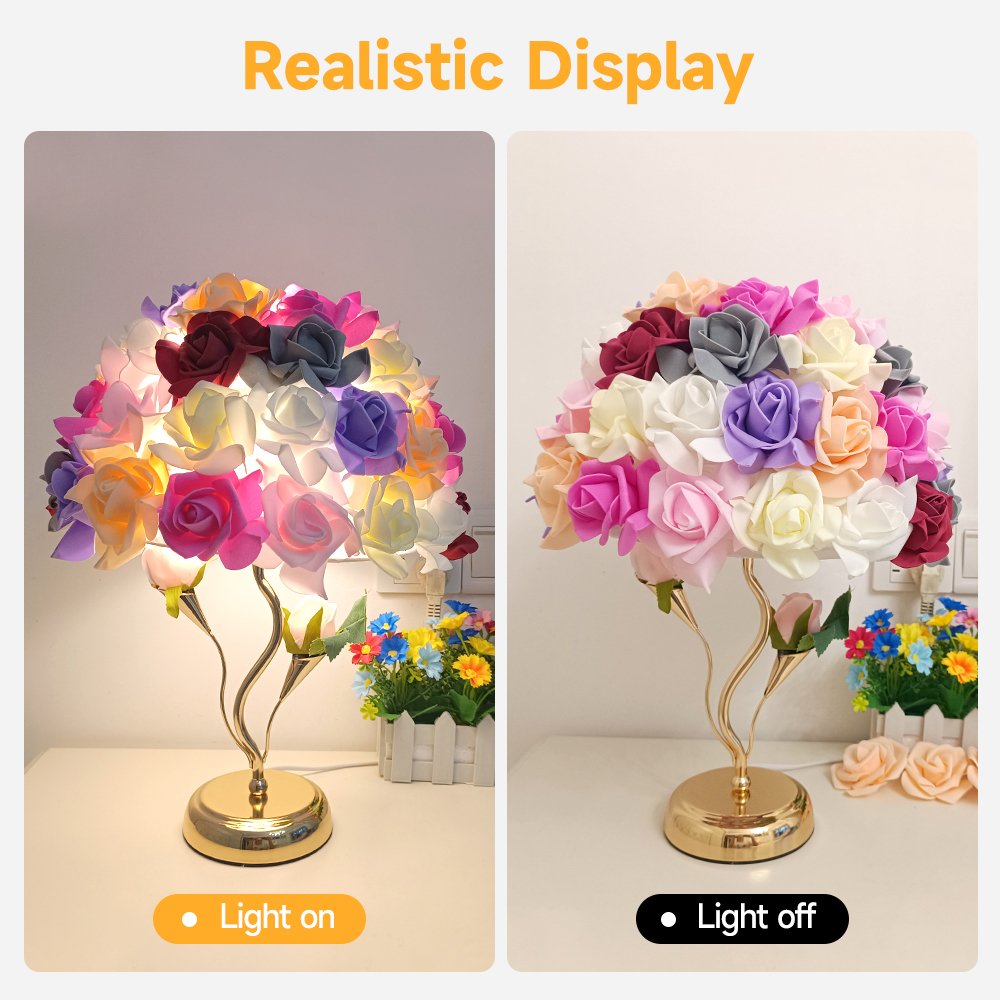 Multi‑color Rose Bouquet Table Lamp
