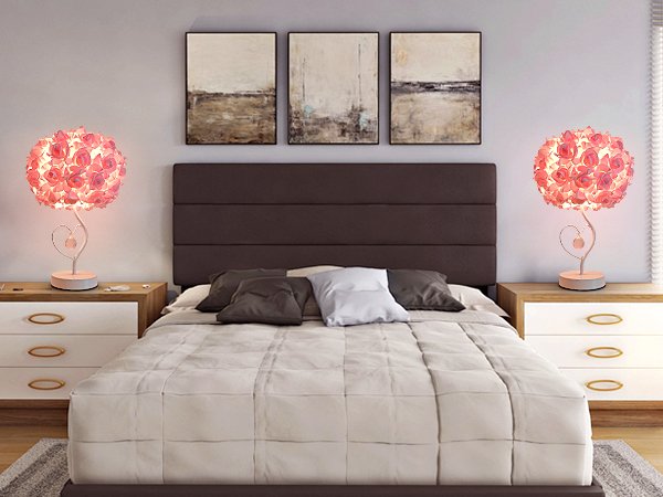 French Romantic Rose Ball Table Lamp – Girlish Heart‑Loving Crystal Pendant Desktop Night Light – Cozy Bedroom Bedside Decorative Lamp